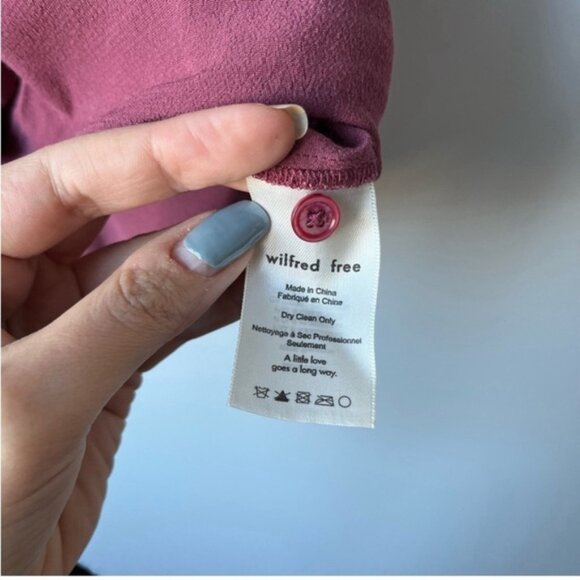 Wilfred Free Tie Front Mauve Button Up Blouse XS - Picture 7 of 10